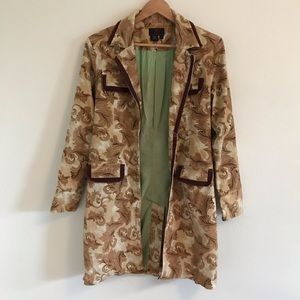 LAST CHANCE! Tan floral jacket - thin corduroy